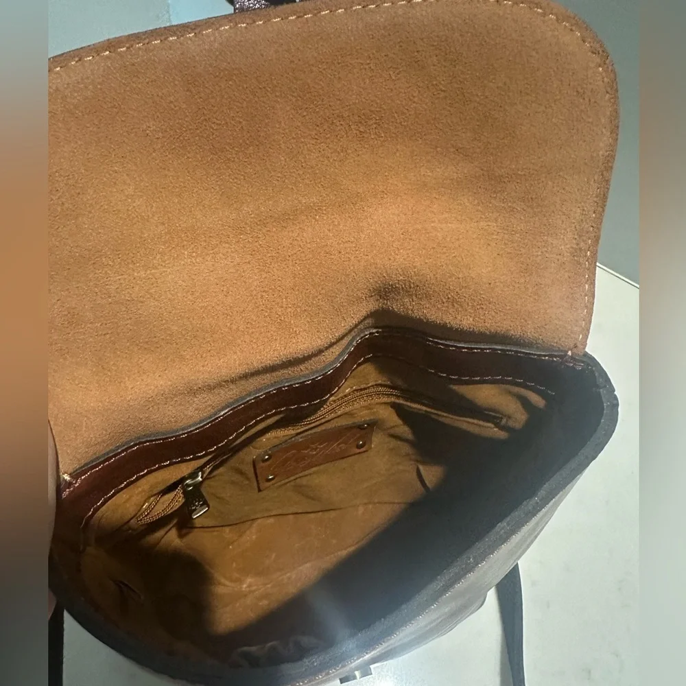 Patricia Nash Small Vatoni Brown Leather Convertible Bag/Backpack